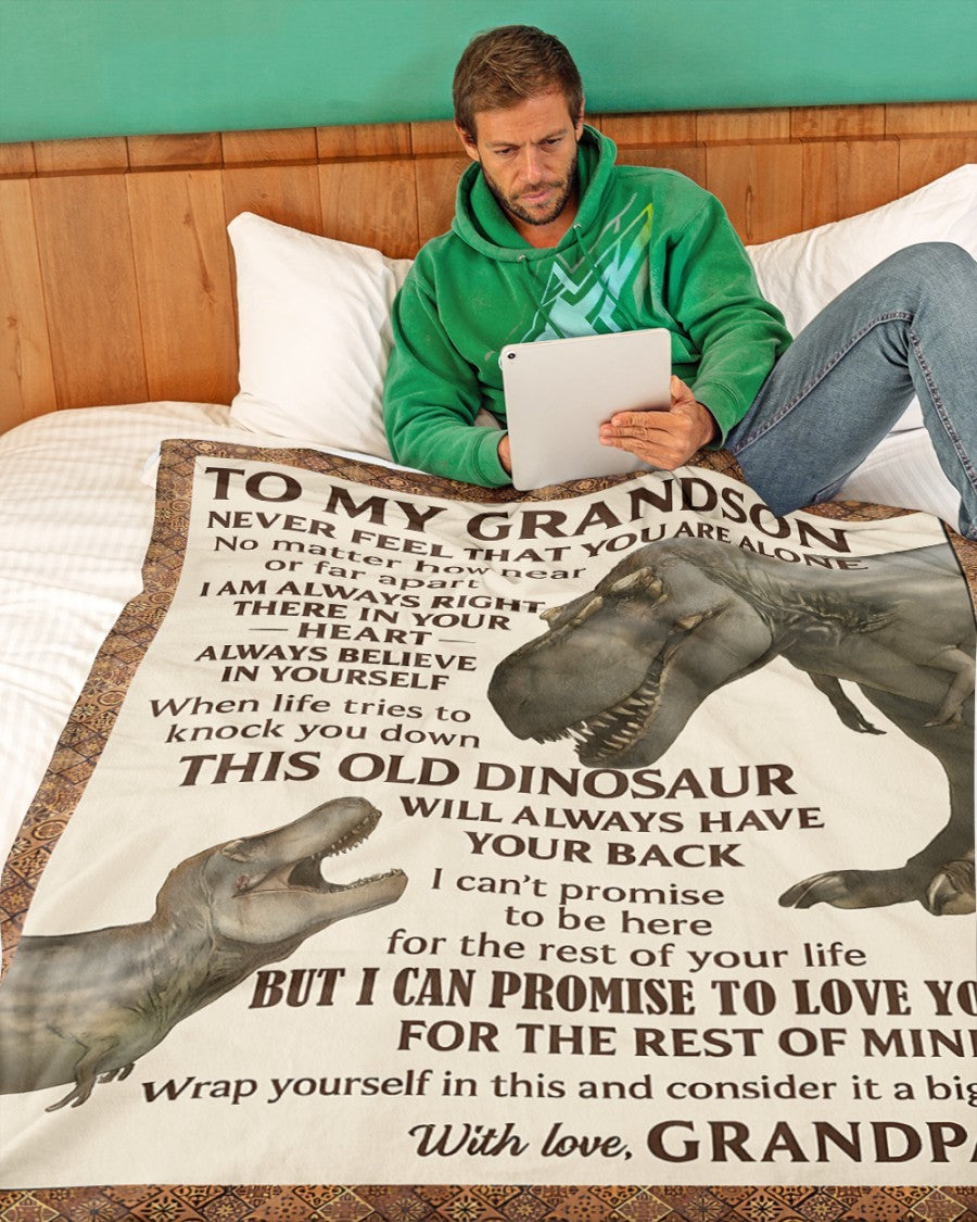 BLANKET FOR GRANDSON – COMFORT & WARMTH GIFT FROM GRANDPA  Sherpa Fleece Quilt Blanket NTTD00 (SKUB11-BLK-09)