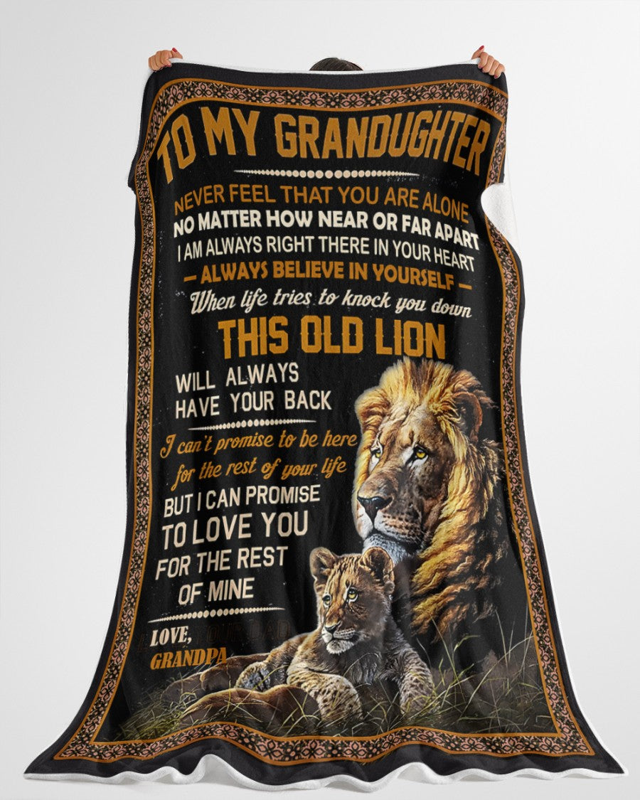 BLANKET FOR GRANDDAUGHTER – COMFORT & WARMTH GIFT FROM GRANDPA  Sherpa Fleece Quilt Blanket NTTD00 (SKUB11-BLK-10)