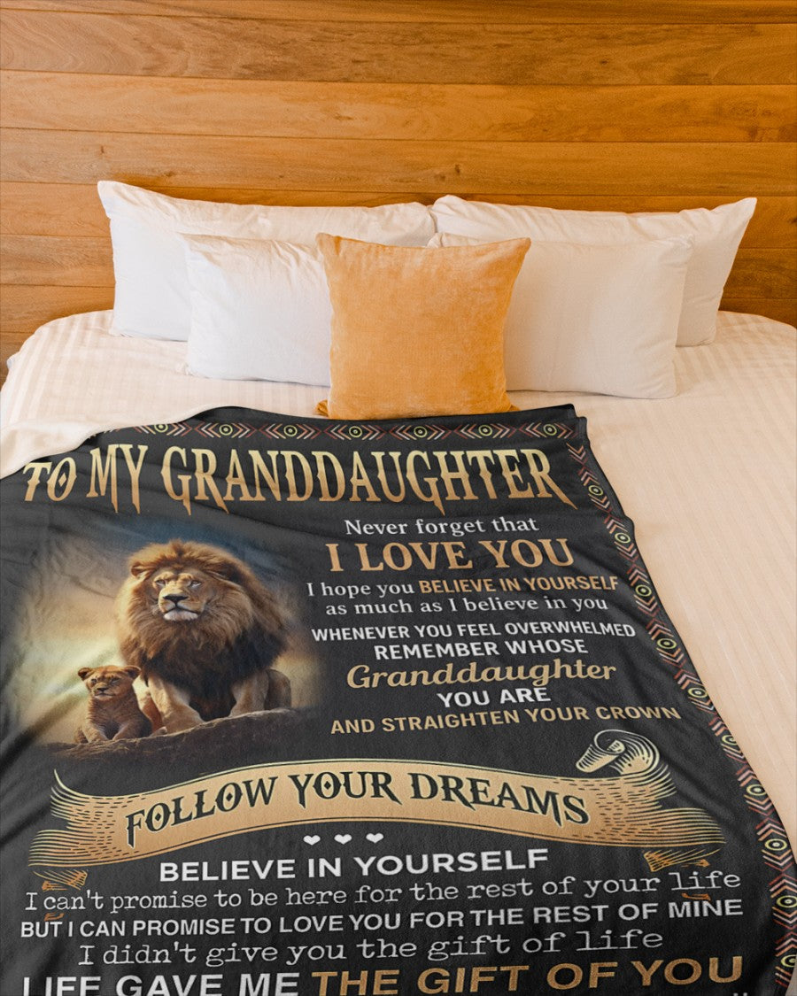 BLANKET FOR GRANDDAUGHTER – COMFORT & WARMTH GIFT FROM GRANDPA  Sherpa Fleece Quilt Blanket NTTD00 (SKUB11-BLK-15)