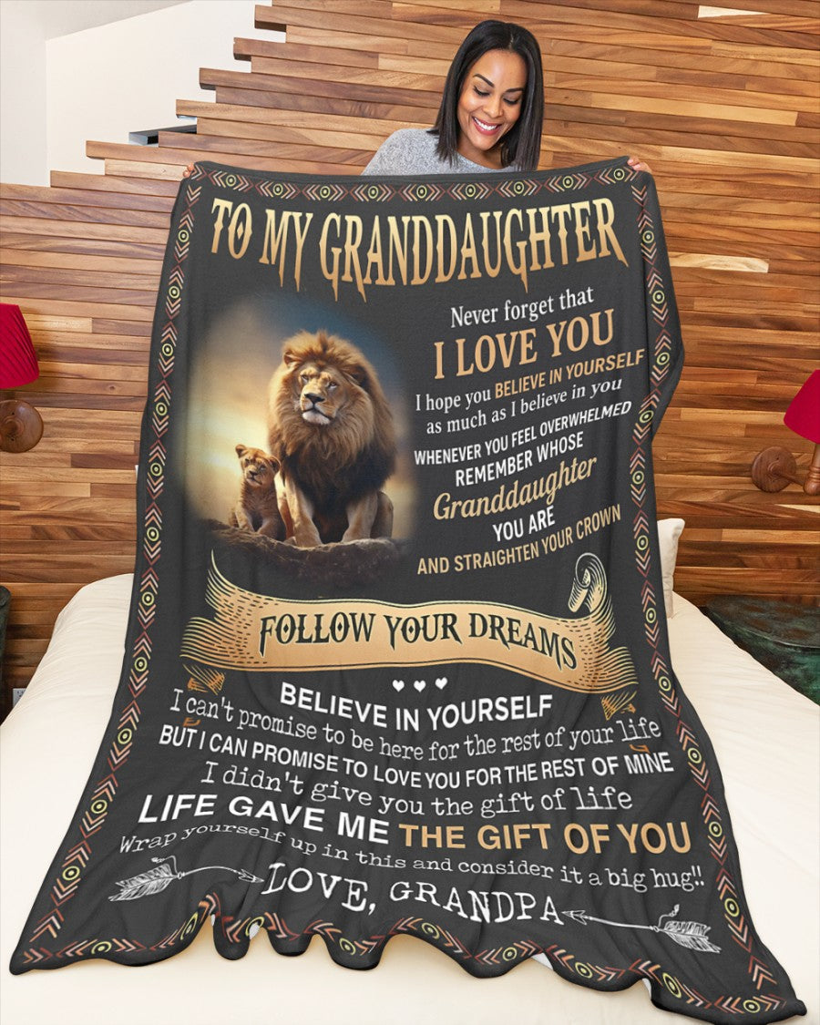 BLANKET FOR GRANDDAUGHTER – COMFORT & WARMTH GIFT FROM GRANDPA  Sherpa Fleece Quilt Blanket NTTD00 (SKUB11-BLK-15)