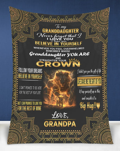 BLANKET FOR GRANDDAUGHTER – COMFORT & WARMTH GIFT FROM GRANDPA  Sherpa Fleece Quilt Blanket NTTD00 (SKUB11-125)