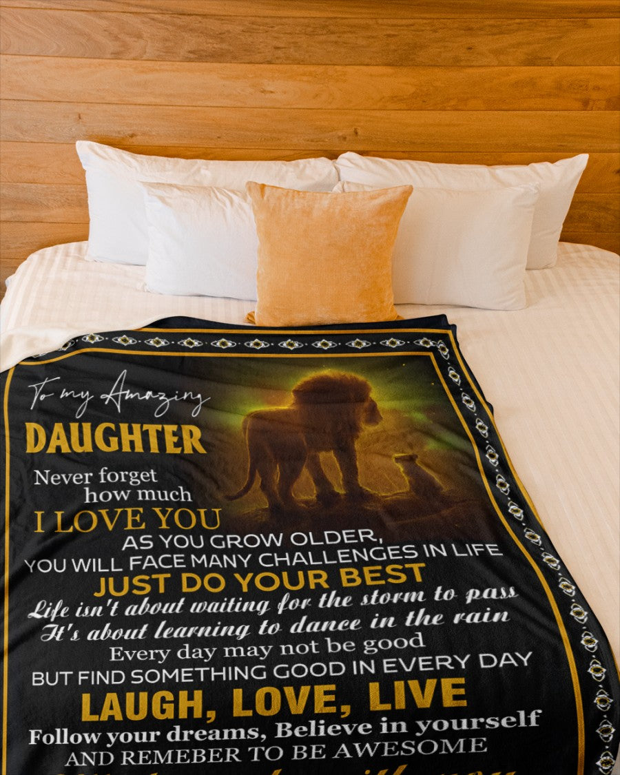 BLANKET FOR DAUGHTER – COMFORT & WARMTH GIFT FROM DAD Sherpa Fleece Quilt Blanket MTNN00 (SKUB12-68)