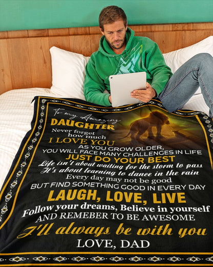 BLANKET FOR DAUGHTER – COMFORT & WARMTH GIFT FROM DAD Sherpa Fleece Quilt Blanket MTNN00 (SKUB12-68)