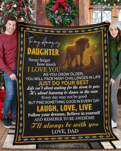 BLANKET FOR DAUGHTER – COMFORT & WARMTH GIFT FROM DAD Sherpa Fleece Quilt Blanket MTNN00 (SKUB12-68)