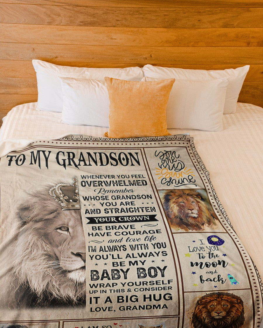 BLANKET FOR GRANDSON – COMFORT & WARMTH GIFT FROM GRANDMA  Sherpa Fleece Quilt Blanket MTNN00 (SKUB12-BLK-02)
