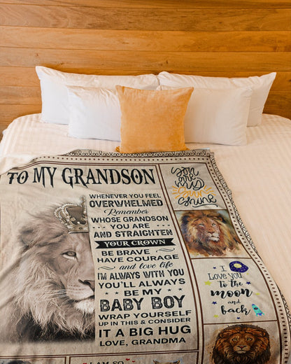 BLANKET FOR GRANDSON – COMFORT & WARMTH GIFT FROM GRANDMA  Sherpa Fleece Quilt Blanket MTNN00 (SKUB12-BLK-02)