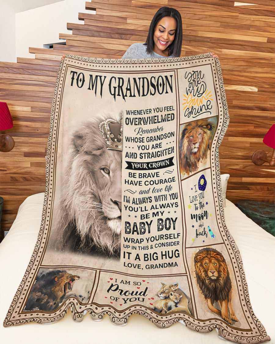 BLANKET FOR GRANDSON – COMFORT & WARMTH GIFT FROM GRANDMA  Sherpa Fleece Quilt Blanket MTNN00 (SKUB12-BLK-02)