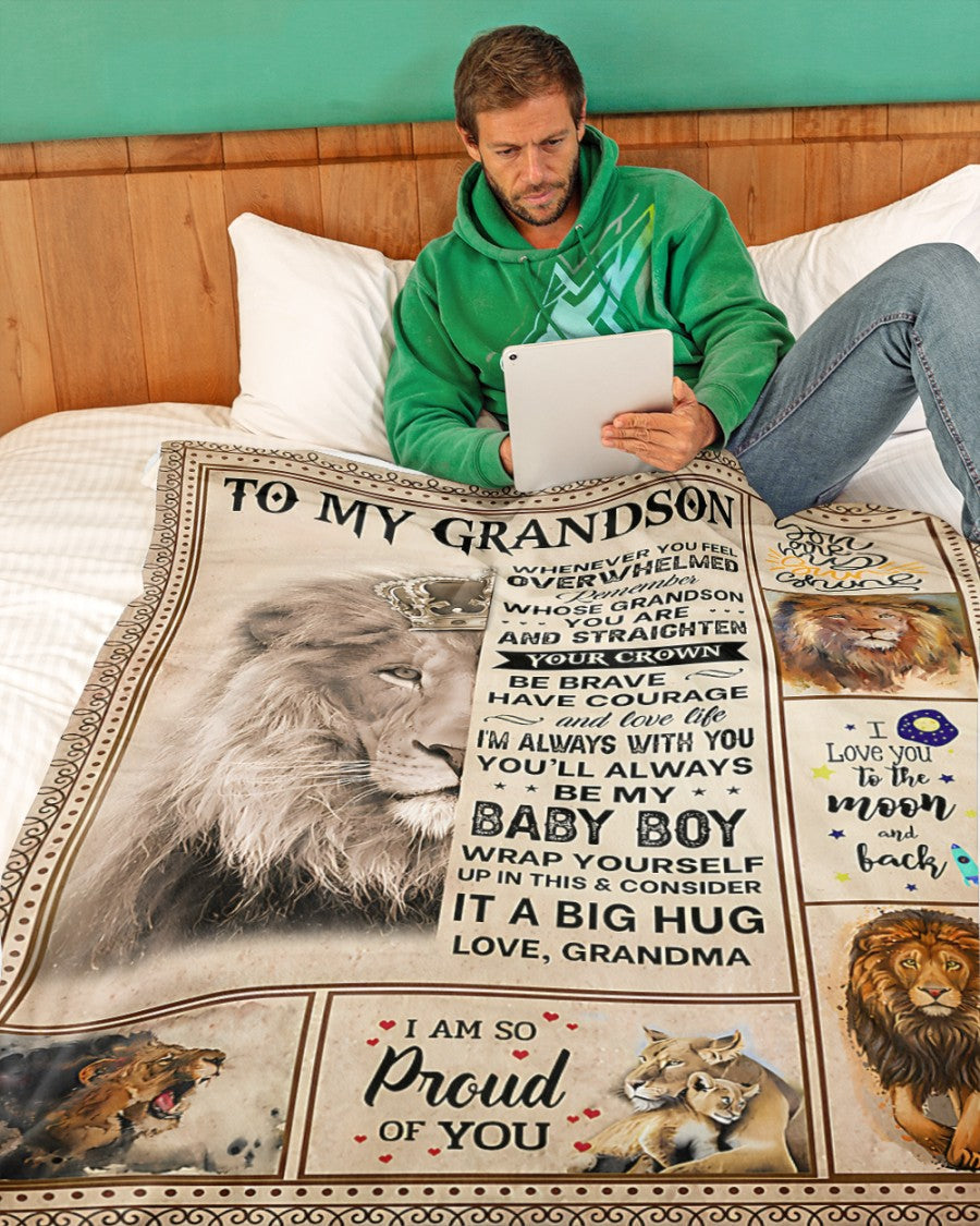 BLANKET FOR GRANDSON – COMFORT & WARMTH GIFT FROM GRANDMA  Sherpa Fleece Quilt Blanket MTNN00 (SKUB12-BLK-02)