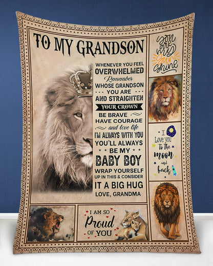 BLANKET FOR GRANDSON – COMFORT & WARMTH GIFT FROM GRANDMA  Sherpa Fleece Quilt Blanket HNDS00 (SKUB12-BLK-02)
