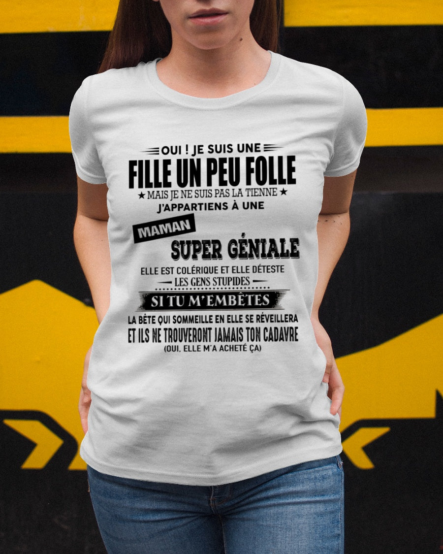 T-SHIRT JE SUIS UNE FILLE CHANCEUSE – CADEAU TOUCHANT DE MAMAN INCROYABLE - frMTNN00
