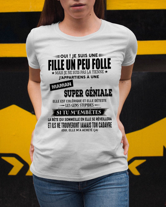 T-SHIRT JE SUIS UNE FILLE CHANCEUSE – CADEAU TOUCHANT DE MAMAN INCROYABLE - frMTNN00