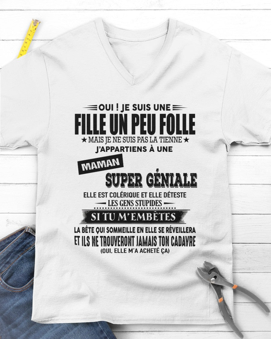 T-SHIRT JE SUIS UNE FILLE CHANCEUSE – CADEAU TOUCHANT DE MAMAN INCROYABLE - frMTNN00