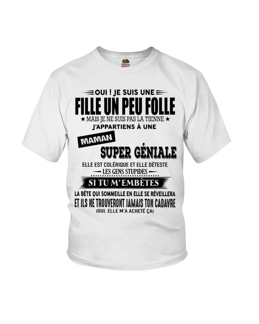 T-SHIRT JE SUIS UNE FILLE CHANCEUSE – CADEAU TOUCHANT DE MAMAN INCROYABLE - frMTNN00
