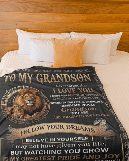 BLANKET FOR GRANDSON – COMFORT & WARMTH GIFT FROM GRANDPA  Sherpa Fleece Quilt Blanket mtnn00 (SKU2604-74)