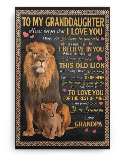 CANVAS FOR GRANDDAUGHTER - BEST GIFT FROM GRANDPA - mtnn00 (SKU2604-113)