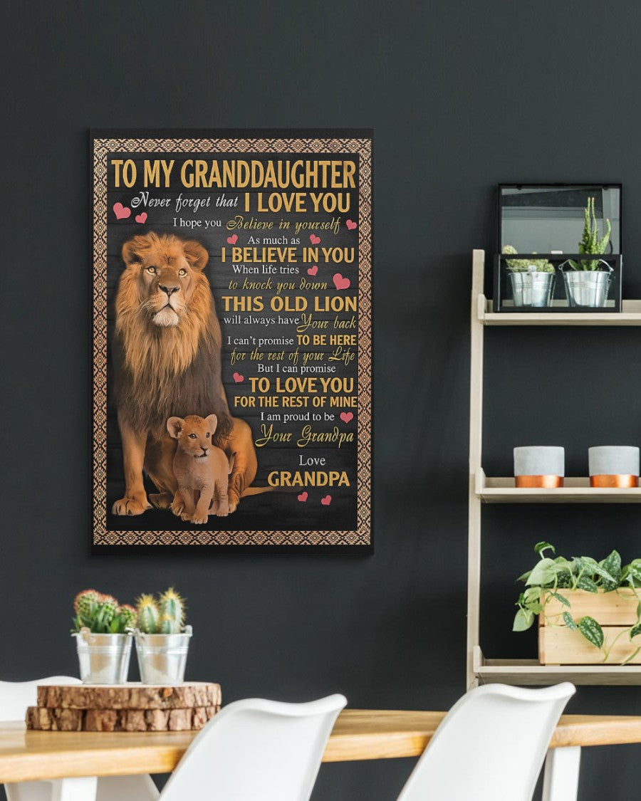CANVAS FOR GRANDDAUGHTER - BEST GIFT FROM GRANDPA - mtnn00 (SKU2604-113)