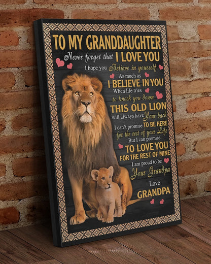 CANVAS FOR GRANDDAUGHTER - BEST GIFT FROM GRANDPA - mtnn00 (SKU2604-113)
