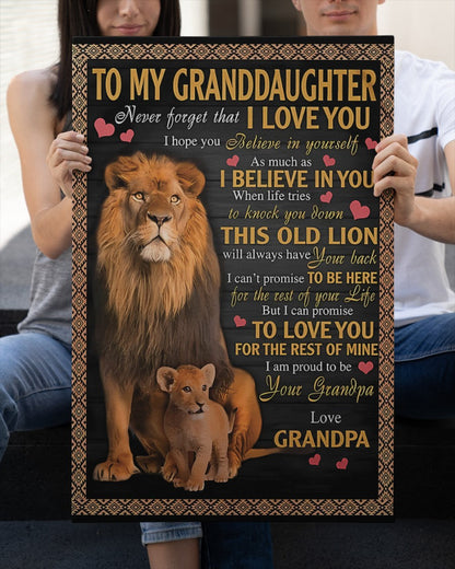 CANVAS FOR GRANDDAUGHTER - BEST GIFT FROM GRANDPA - mtnn00 (SKU2604-113)