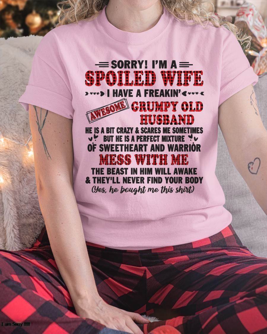 SPOILED WIFE OF AWESOME GRUMPY OLD HUSBAND - PERFECT GIFT  FROM HUSBAND - MTNN00 (SKU12-111-00)