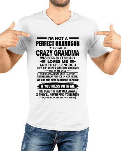 FEBRUARY – CRAZY GRANDMA LOVES ME – T-SHIRT FROM GRANDMA – MTNN02 (SKU2607-13-02)