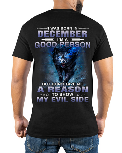 DECEMBER – GOOD PERSON UNTIL PROVOKED - T-SHIRT FOR MEN - MTNN12 (SKU2605-386-12)