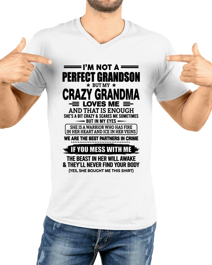 T-SHIRT – CRAZY GRANDMA LOVES ME – T-SHIRT FROM GRANDMA – MTNN00 (SKU2607-13-00)