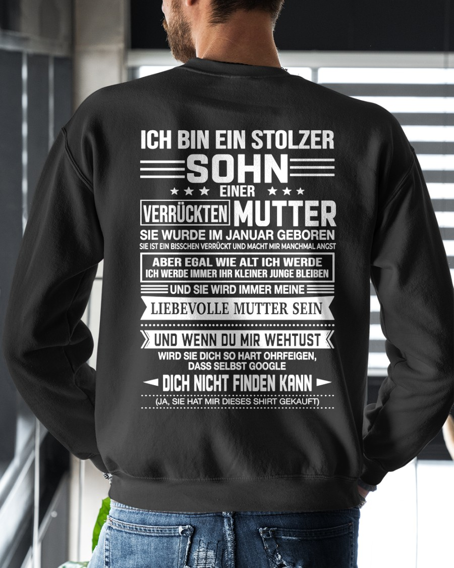 JANUAR - STOLZER SOHN EINER VERRÜCKTEN MUTTER – T-SHIRT FÜR SOHN VON DER MUTTER - MTNN01 (SKU2605-434-01)