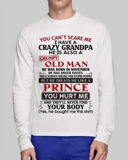 November – You Can’t Scare Me I Have A Crazy Grandpa – Gift For Grandson And Granddaughter From Grandpa – mtnn11 (SKU10-186-11)