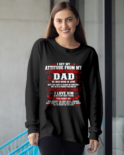 JUNE – MY FREAKING AWESOME DAD – PERFECT GIFT FOR YOUR DAUGHTER - T-SHIRT FROM DAD  - MTNN06 (SKU2608-556-06)