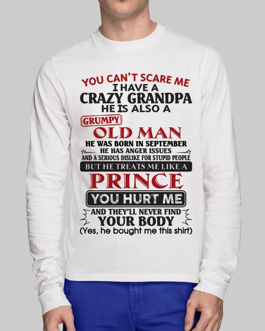 September – You Can’t Scare Me I Have A Crazy Grandpa – Gift For Grandson And Granddaughter From Grandpa – mtnn09 (SKU10-186-09)