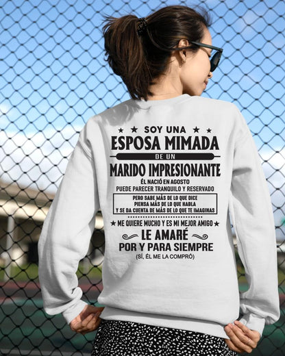 Agosto - Soy una Esposa mimada de un Marido impresionante - Regalo especial para tu esposa - T08 (SKU05-101-08)