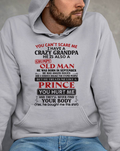 September – You Can’t Scare Me I Have A Crazy Grandpa – Gift For Grandson And Granddaughter From Grandpa – mtnn09 (SKU10-186-09)