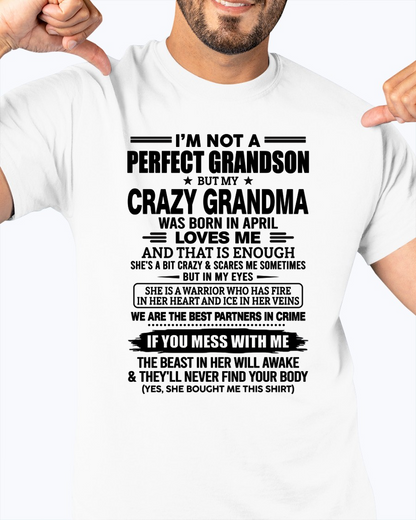APRIL – CRAZY GRANDMA LOVES ME – T-SHIRT FROM GRANDMA – MTNN04 (SKU2607-13-04)