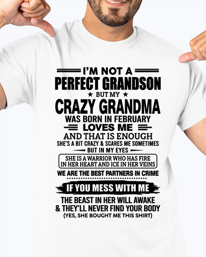 FEBRUARY – CRAZY GRANDMA LOVES ME – T-SHIRT FROM GRANDMA – MTNN02 (SKU2607-13-02)