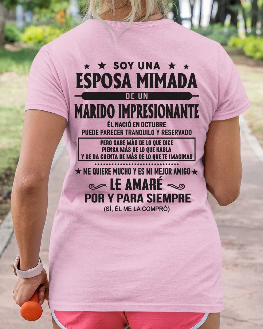 Octubre - Soy una Esposa mimada de un Marido impresionante - Regalo especial para tu esposa - T10 (SKU05-101-10)
