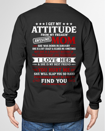 January T-Shirt – Sweetheart & Warrior – Perfect Gift From Mom To Son - MTNN01 (SKU2605-153-01)