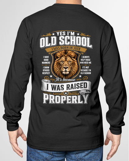 JULY - OLD SCHOOL - I WAS AISED PROPERLY – LION – T-SHIRT FORR MEN - MTNN07 (SKU2606-25-07)