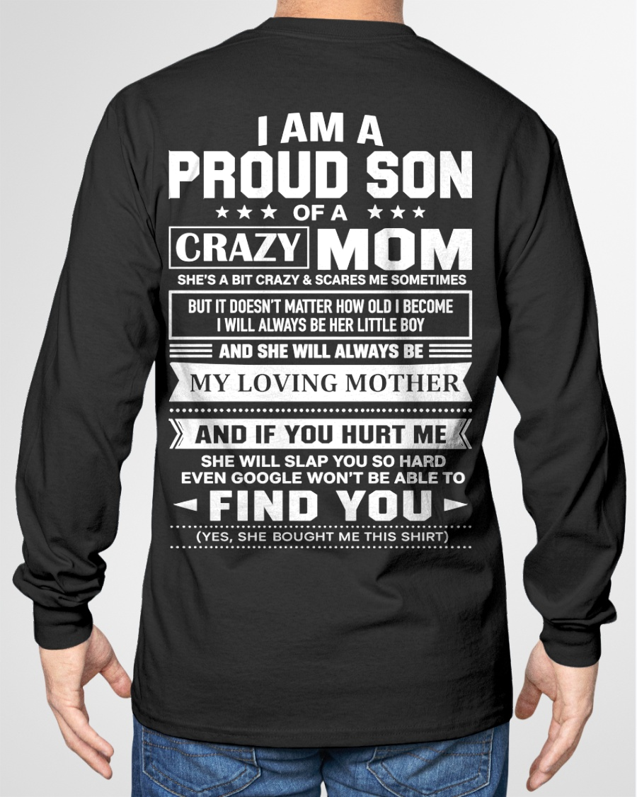 PROUD SON OF A CRAZY MOM – T-SHIRT FOR SON FROM MOM - MTNN00 (SKU2605-403-00)