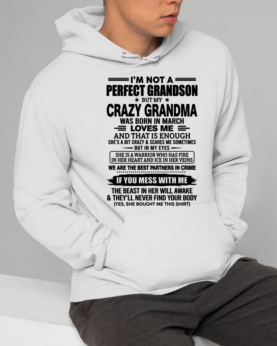 MARCH – CRAZY GRANDMA LOVES ME – T-SHIRT FROM GRANDMA – MTNN03 (SKU2607-13-03)