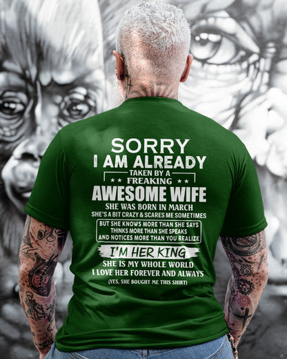 Awesome wife March - Perfect gift for husband from wife - MTNN03 (SKU68-79-03)