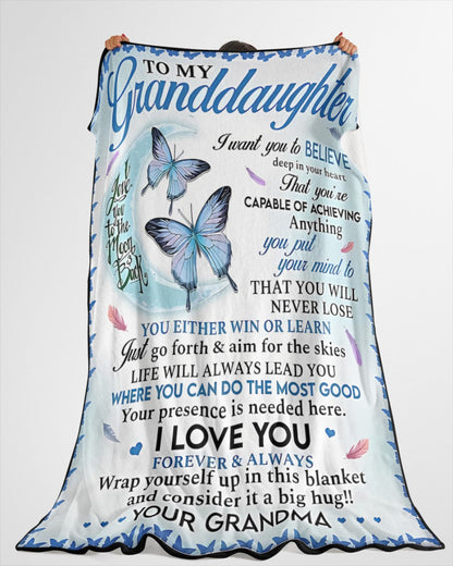 Special Gift For Your Granddaughter Blanket - From Grandma00 (SKUB11-136)