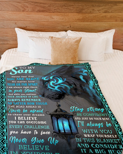 To my son - Gift for son Fleece Blanket - from mom