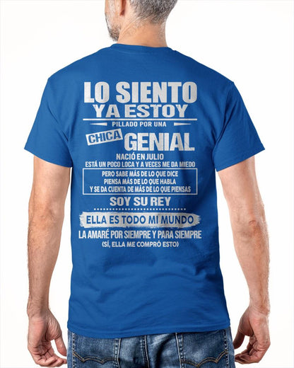 Julio - Chica genial nació en julio - Regalo especial para novio - Black - T07 (SKU05-80-07)