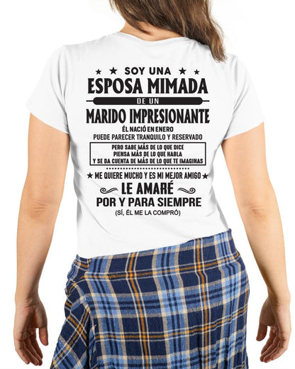 Enero - Soy una Esposa mimada de un Marido impresionante - Regalo especial para tu esposa - T01 (SKU05-101-01)