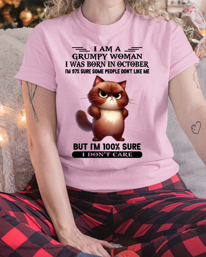 I'M A GRUMPY WOMAN BORN IN OCTOBER T-SHIRT/HOODIE/SWEATSHIRT FOR GIRL/WOMAN  - HNDS10
