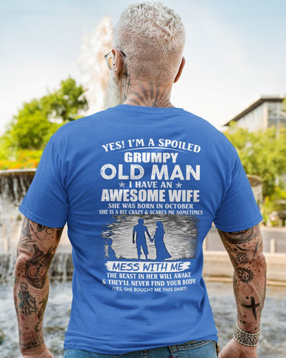 Awesome wife was born October - Gift for boyfriend, Gift for husband from wife - Perfect gift for your husband - MTNN10 (SKU10-79-10)
