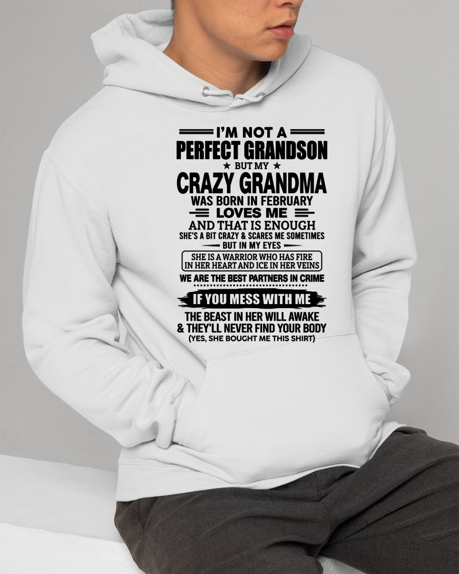 FEBRUARY – CRAZY GRANDMA LOVES ME – T-SHIRT FROM GRANDMA – MTNN02 (SKU2607-13-02)