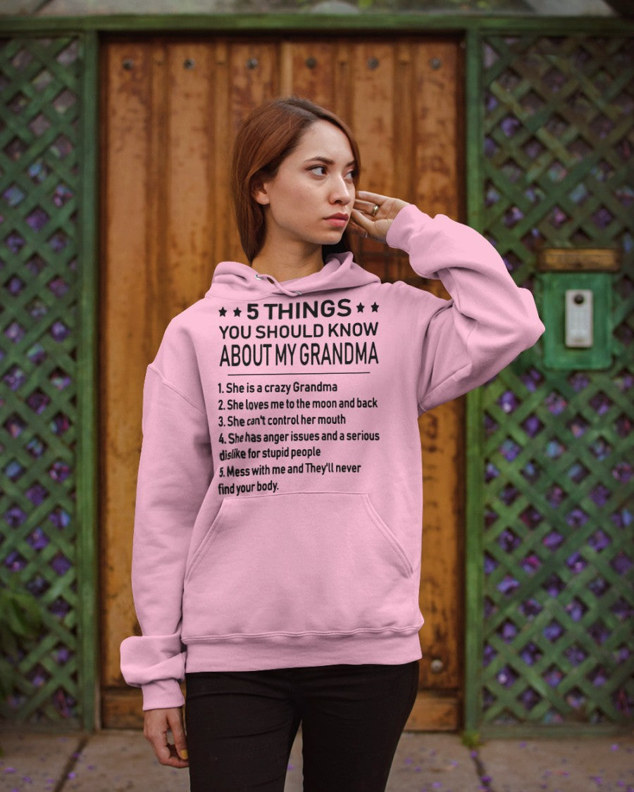 5 THINGS  YOU SHOULD KNOW ABOUT MY GRANDMA - Gift for granddaughter HNDS00 (SKU10-18)