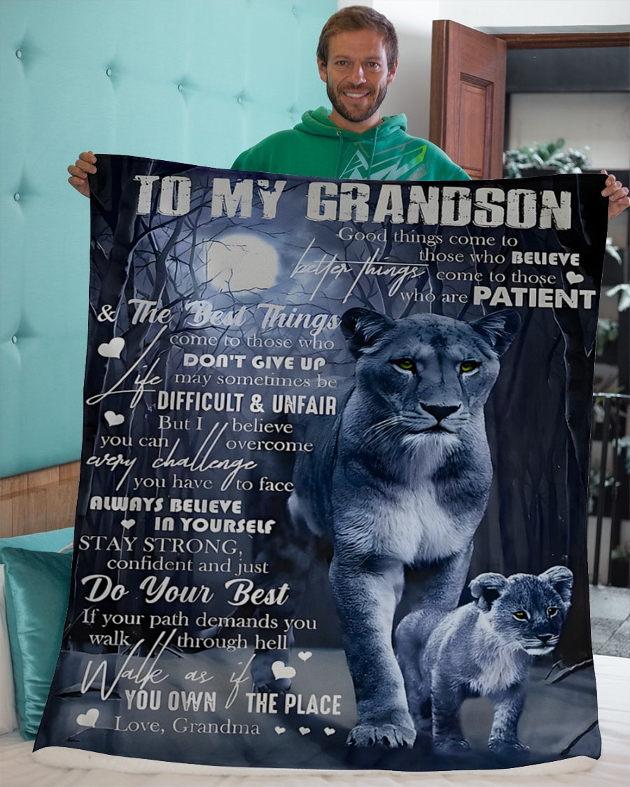Special Gift for Your Grandson - From Grandma Blanket (SKUB11-135)