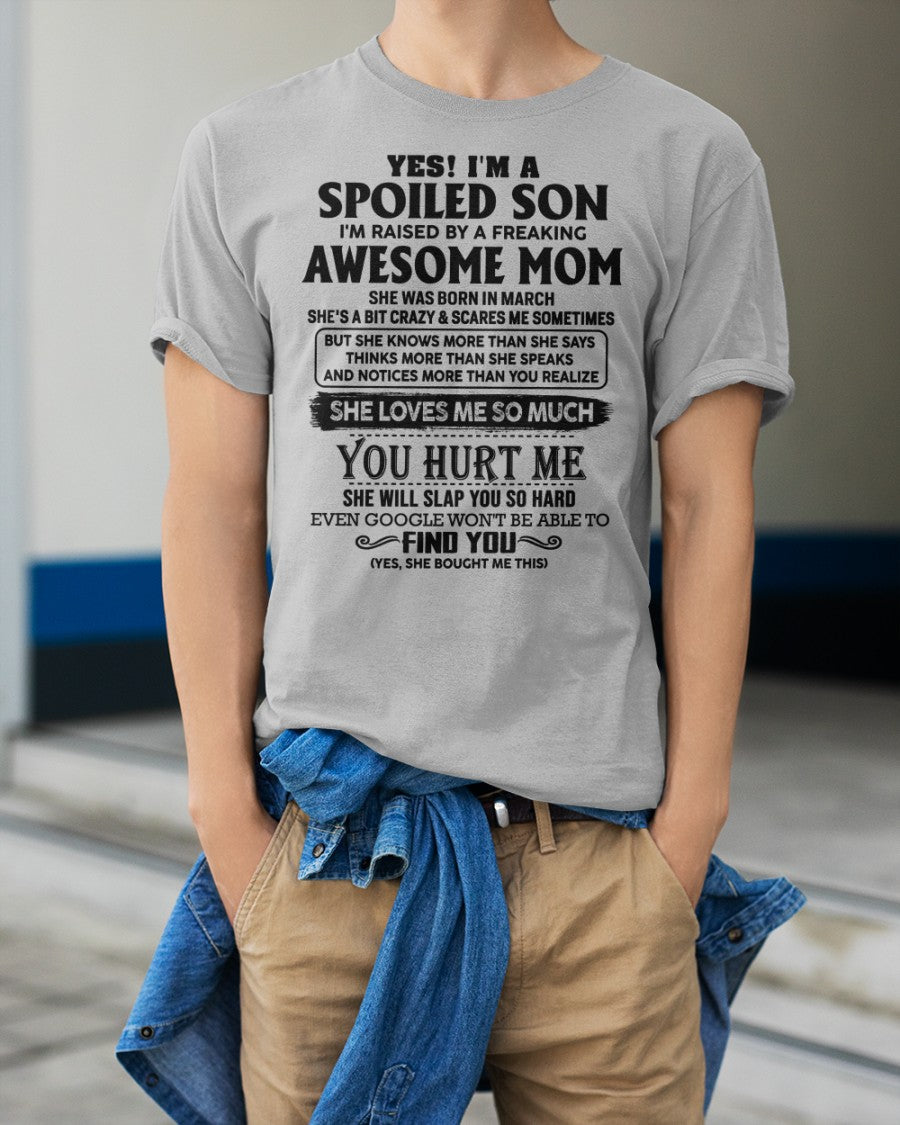 March - Awesome Mom - Perfect Gift For Your Son From Mom - HNDS03 (SKU-SPW-03)